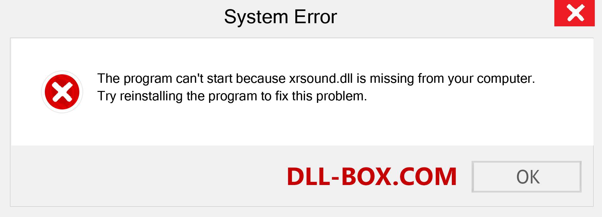  xrsound.dll file is missing?. Download for Windows 7, 8, 10 - Fix  xrsound dll Missing Error on Windows, photos, images
